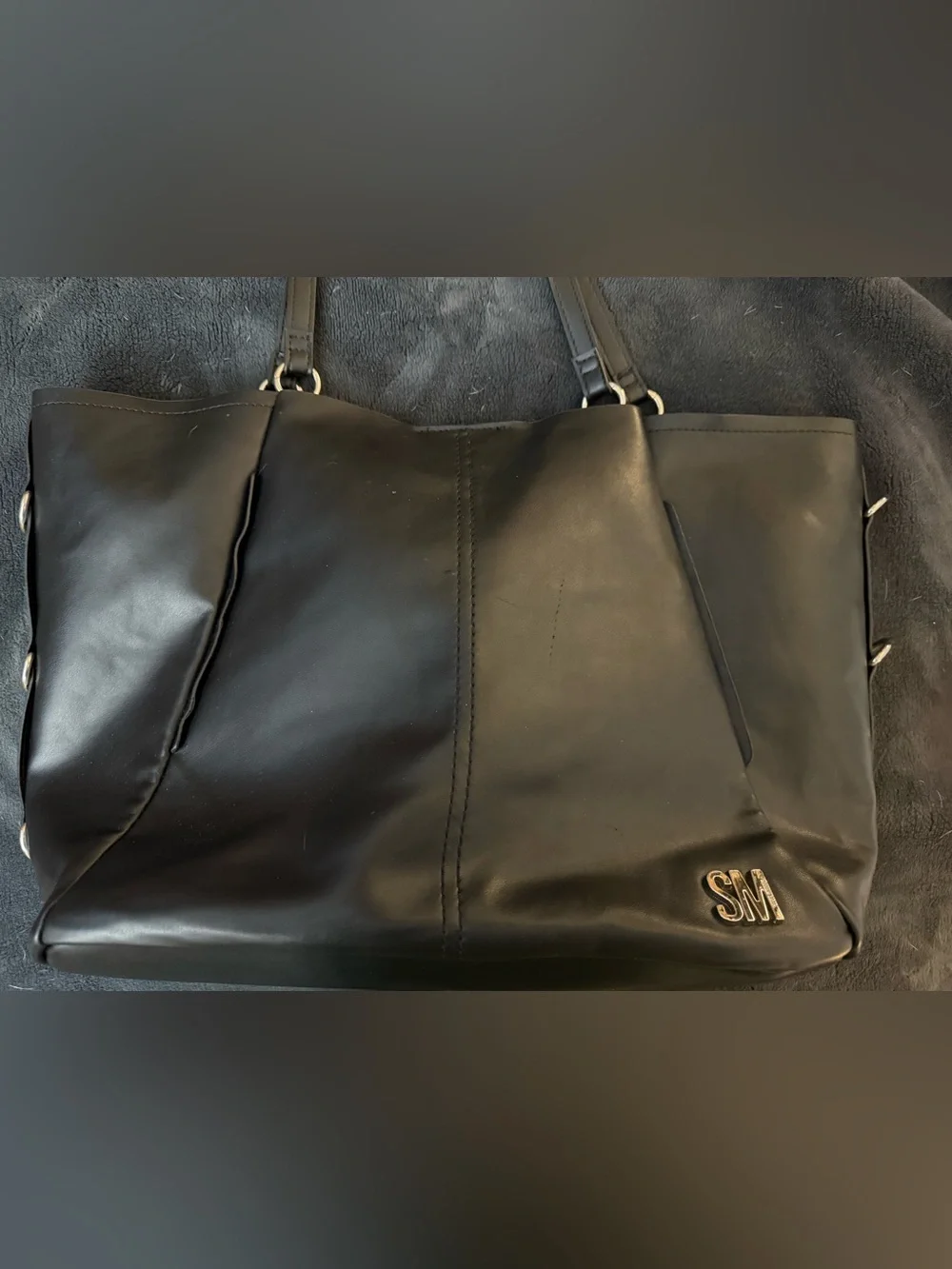 Steve Madden Black Tote Bag with SM Accent